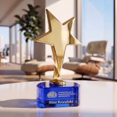 Tuscany Gold Star on Paragon Base - Blue - Star Awards