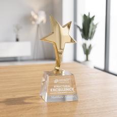 Tuscany Gold Star on Robson Base - Clear - Star Awards