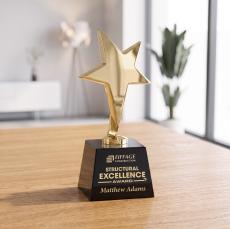 Tuscany Gold Star on Robson Base - Black - Star Awards