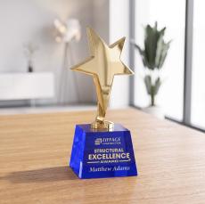 Tuscany Gold Star on Robson Base - Blue - Star Awards