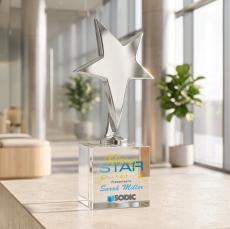 Tuscany Chrome Star VividPrint Award on Granby Base - Clear - Star Awards