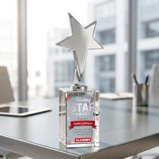 Tuscany Chrome Star VividPrint Award Lexington Base-Clear - Star Awards