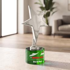 Tuscany Chrome Star VividPrint Award on Marvel Base - Green - Star Awards