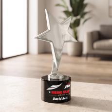 Tuscany Chrome Star VividPrint Award on Marvel Base - Black - Star Awards
