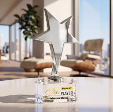 Tuscany Chrome Star VividPrint Award on Paragon Base-Clear - Star Awards