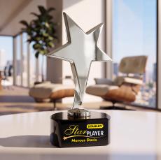 Tuscany Chrome Star VividPrint Award on Paragon Base-Black - Star Awards