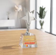 Tuscany Chrome Star VividPrint Award on Robson Base - Clear - Star Awards