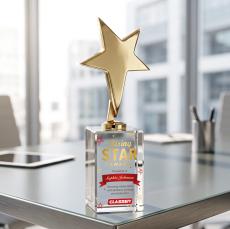 Tuscany Gold Star VividPrint Award on Lexington Base-Clear - Star Awards