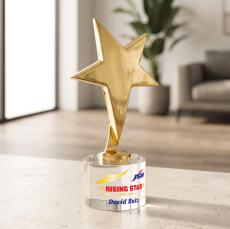 Tuscany Gold Star VividPrint Award on Marvel Base - Clear - Star Awards