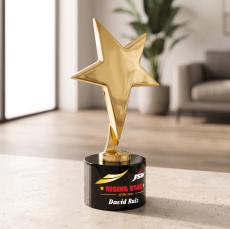 Tuscany Gold Star VividPrint Award on Marvel Base - Black - Star Awards