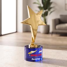Tuscany Gold Star VividPrint Award on Marvel Base - Blue - Star Awards