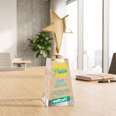 Tuscany Gold Star VividPrint Award on Novita Base - Clear - Star Awards