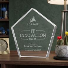 Belmar Pentagon Award - Clear - Desktop Awards