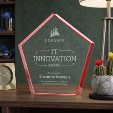 Belmar Pentagon Award - Red - Sales Awards