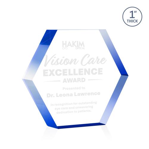 Recognition Awards - Acrylic Awards - Markville Hexagon Award - Blue