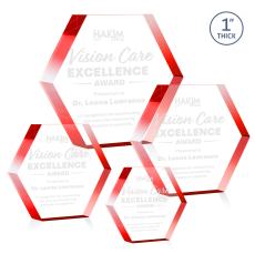 Markville Hexagon Award - Red - Sales Awards