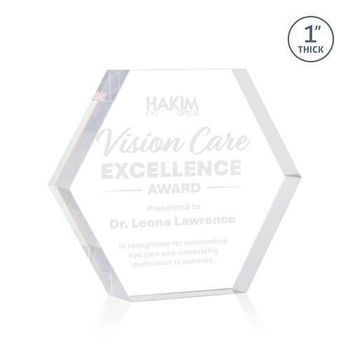 Recognition Awards - Acrylic Awards - Markville Hexagon Award - Clear