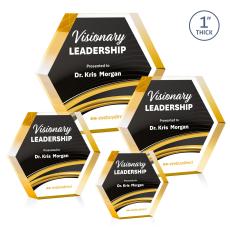 Markville Hexagon VividPrint Award - Gold - Colored Acrylic Awards