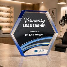 Markville Hexagon VividPrint Award - Blue - Sales Awards