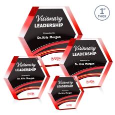 Markville Hexagon VividPrint Award - Red - Colored Acrylic Awards