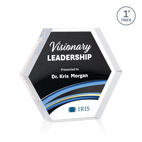 Recognition Awards - Acrylic Awards - Markville Hexagon VividPrint&trade; Award - Clear
