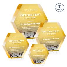 Markville Hexagon VividPrint Double Sided Award - Gold - Full Color Awards