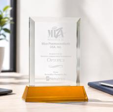 Harrington Award on Newhaven - Amber - Colored Crystal Awards