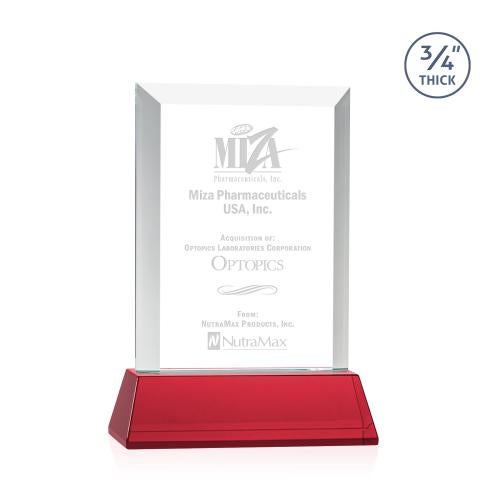 Recognition Awards - Crystal Awards - Harrington Award on Newhaven - Red