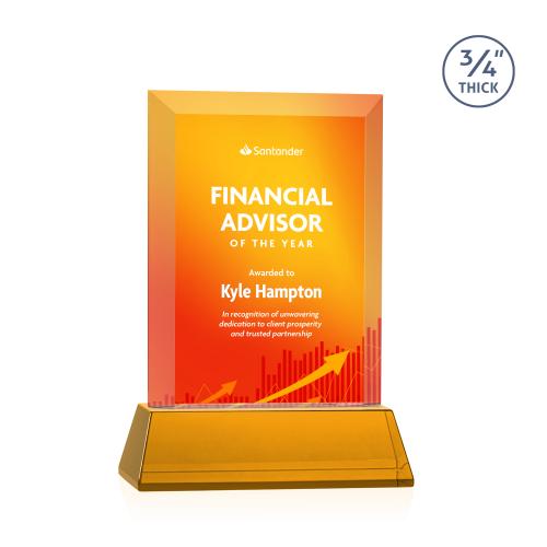 Recognition Awards - Crystal Awards - Harrington VividPrint&trade; Award on Newhaven - Amber