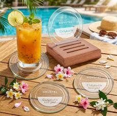 Midland Coasters - Set of 4 on Walnut Base - Coasters