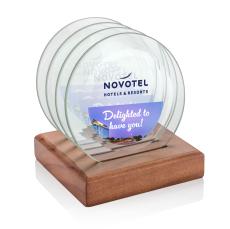 Midland VividPrint Coasters - Set of 4 on Walnut Base - Coasters