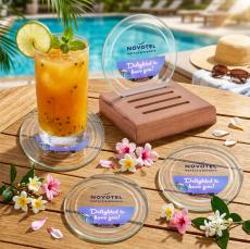 Midland VividPrint Coasters - Set of 4 on Walnut Base - Coasters