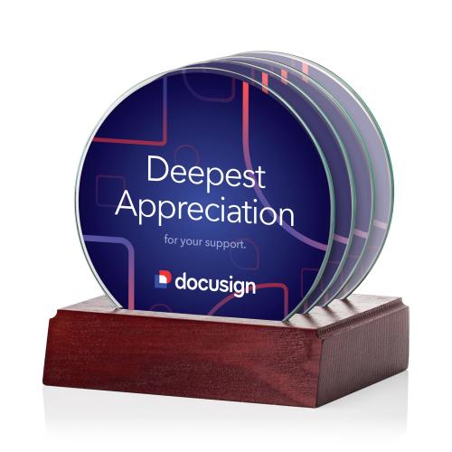 Corporate Gifts - Coasters - Barnaby VividPrint&trade; Coasters - Set of 4 on Rosewood