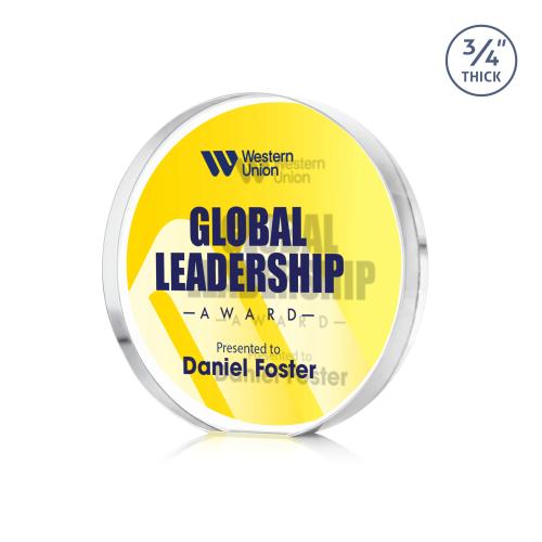 Recognition Awards - Crystal Awards - Gainsborough Circle VividPrint&trade; Double Sided Award - Clear