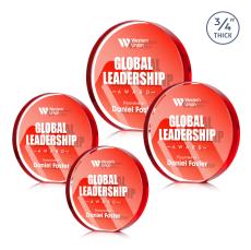 Gainsborough Circle VividPrint Double Sided Award - Red - Sales Awards