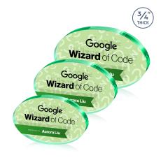 Baldus Oval VividPrint Double Sided Award - Emerald - Sales Awards