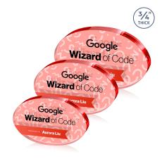 Baldus Oval VividPrint Double Sided Award - Red - Sales Awards