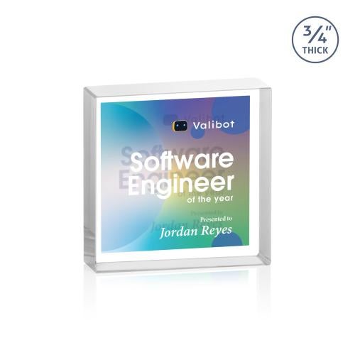 Recognition Awards - Crystal Awards - Upton Square VividPrint&trade; Double Sided Award - Clear