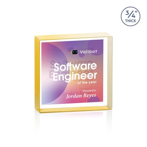 Recognition Awards - Crystal Awards - Upton Square VividPrint&trade; Double Sided Award - Gold