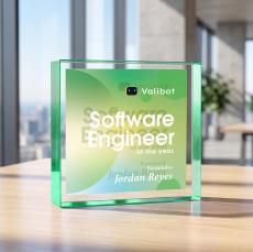 Upton Square VividPrint Double Sided Award - Emerald - Desktop Awards