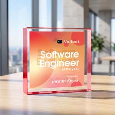 Upton Square VividPrint Double Sided Award - Red - Desktop Awards