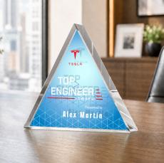 Adler Triangle VividPrint Double Sided Award - Clear - Desktop Awards