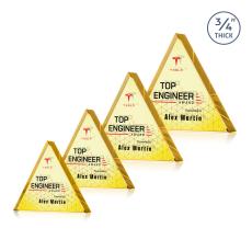 Adler Triangle VividPrint Double Sided Award - Gold - Desktop Awards