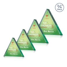 Adler Triangle VividPrint Double Sided Award - Emerald - Desktop Awards