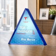 Adler Triangle VividPrint Double Sided Award - Blue - Desktop Awards