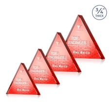 Adler Triangle VividPrint Double Sided Award - Red - Desktop Awards