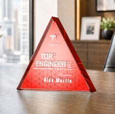 Adler Triangle VividPrint Double Sided Award - Red - Desktop Awards