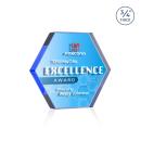 Gilford Hexagon VividPrint&trade; Double Sided Award - Blue