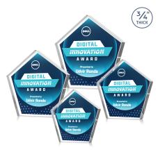 Belmar Pentagon VividPrint Double Sided Award - Clear - Desktop Awards