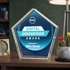 Belmar Pentagon VividPrint Double Sided Award - Clear - Desktop Awards